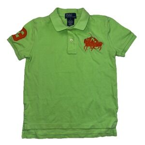 Polo‎ Ralph Lauren Boys Big Pony Dual Match Polo Shirt '3'  Bright Green Size 5